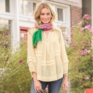 ⭐️ SUNDANCE: Ivory Cotton Panel Blouse